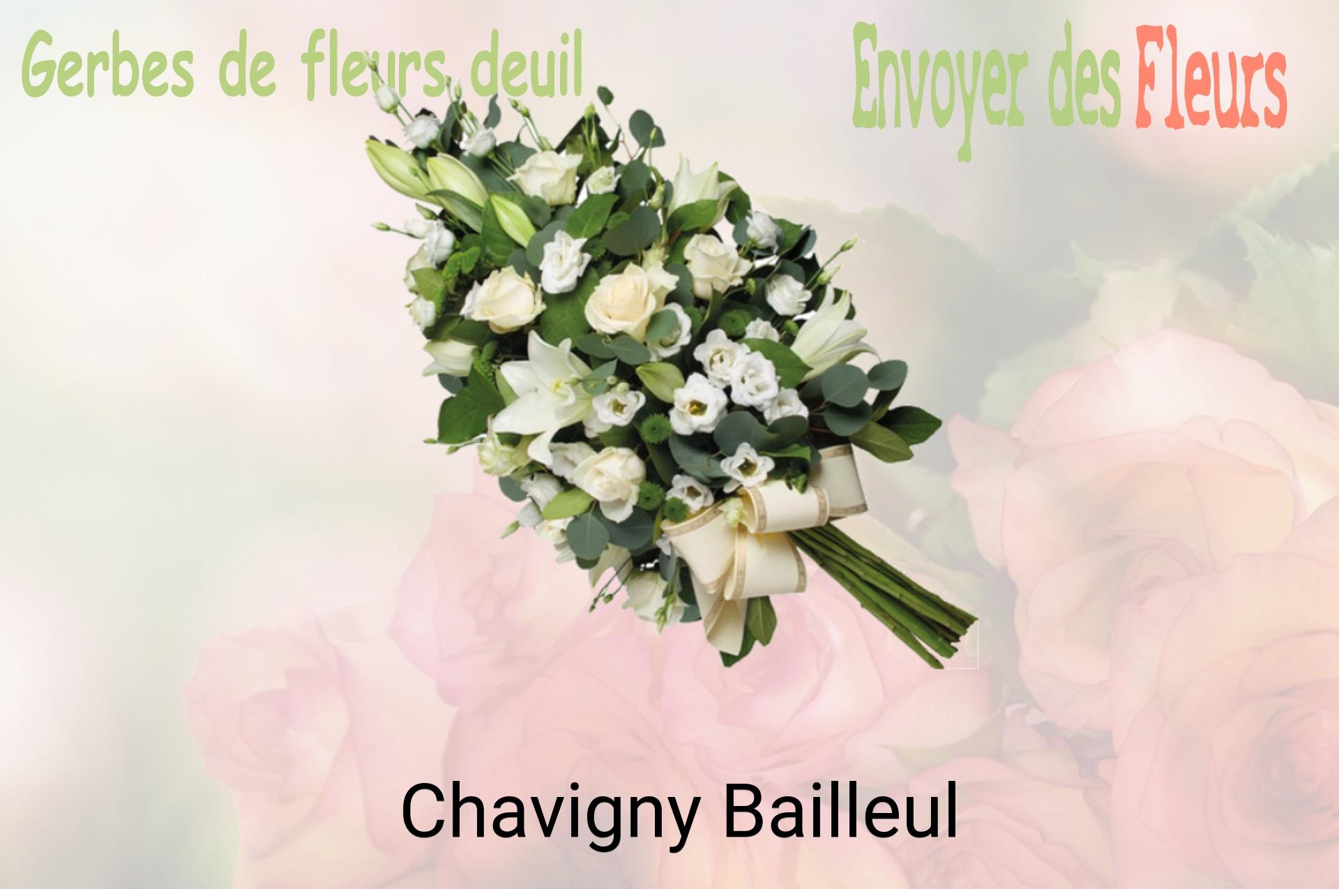 Gerbe de fleurs de deuil livrée à Chavigny-Bailleul